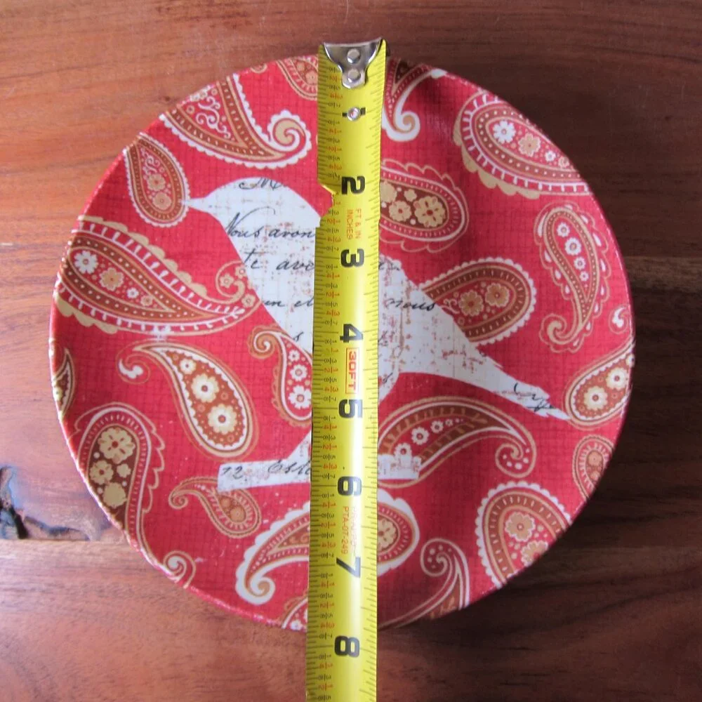 3 for $24 - pier 1 paisley bird red appetizer plate (W6359)
